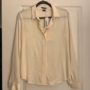NWT Theory Silk Button Down